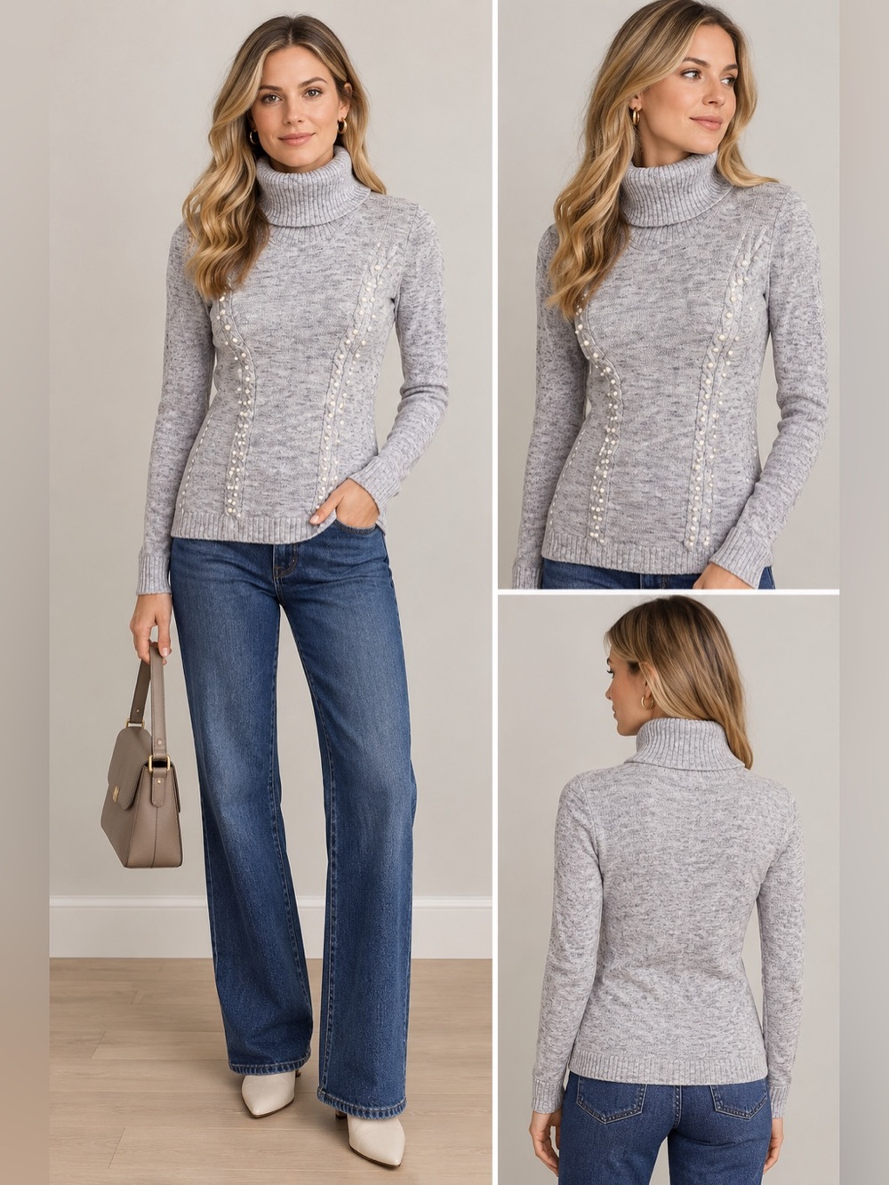Le Chateau Cozy Lavender Turtleneck Sweater
